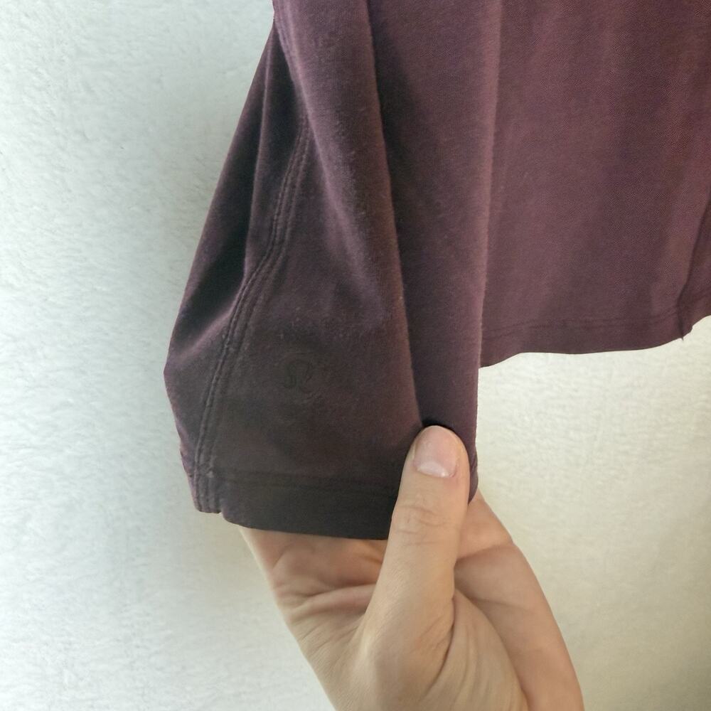 Lululemon All Yours Tee Maroon/Garnet Relaxed Fit Women’s size 10/12 - Picture 3 of 6